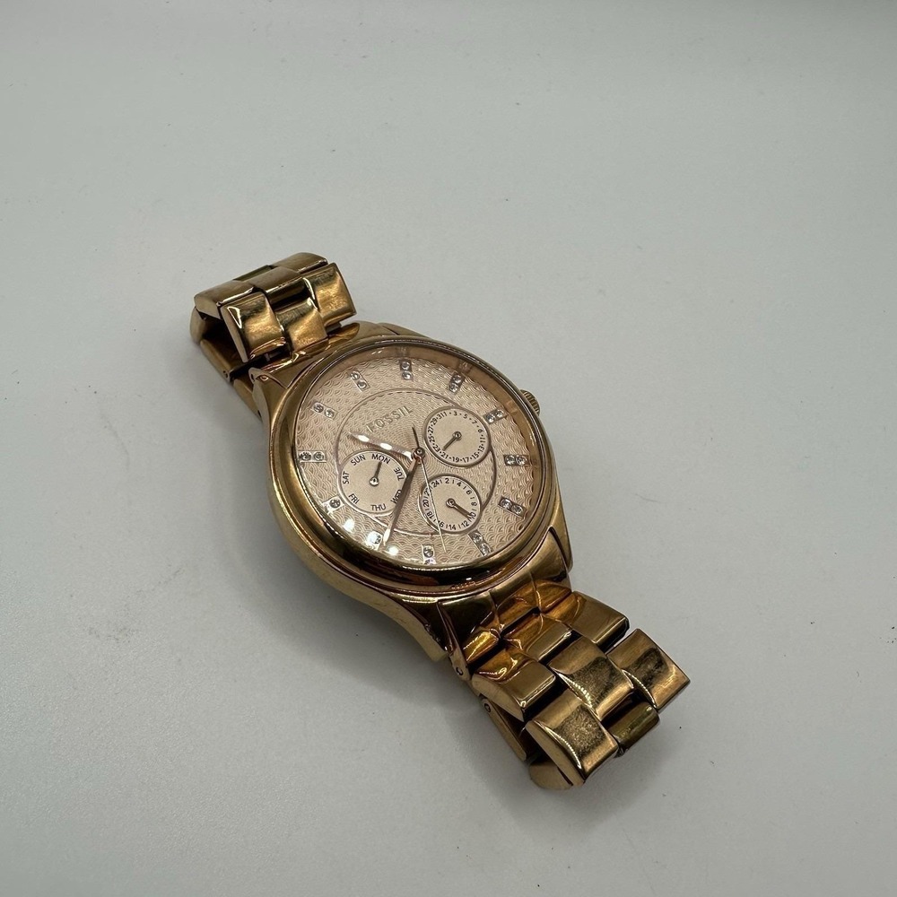 Fossil Modern Sophisticate Rose Gold Tone Crystals Women's BQ3076 Watch